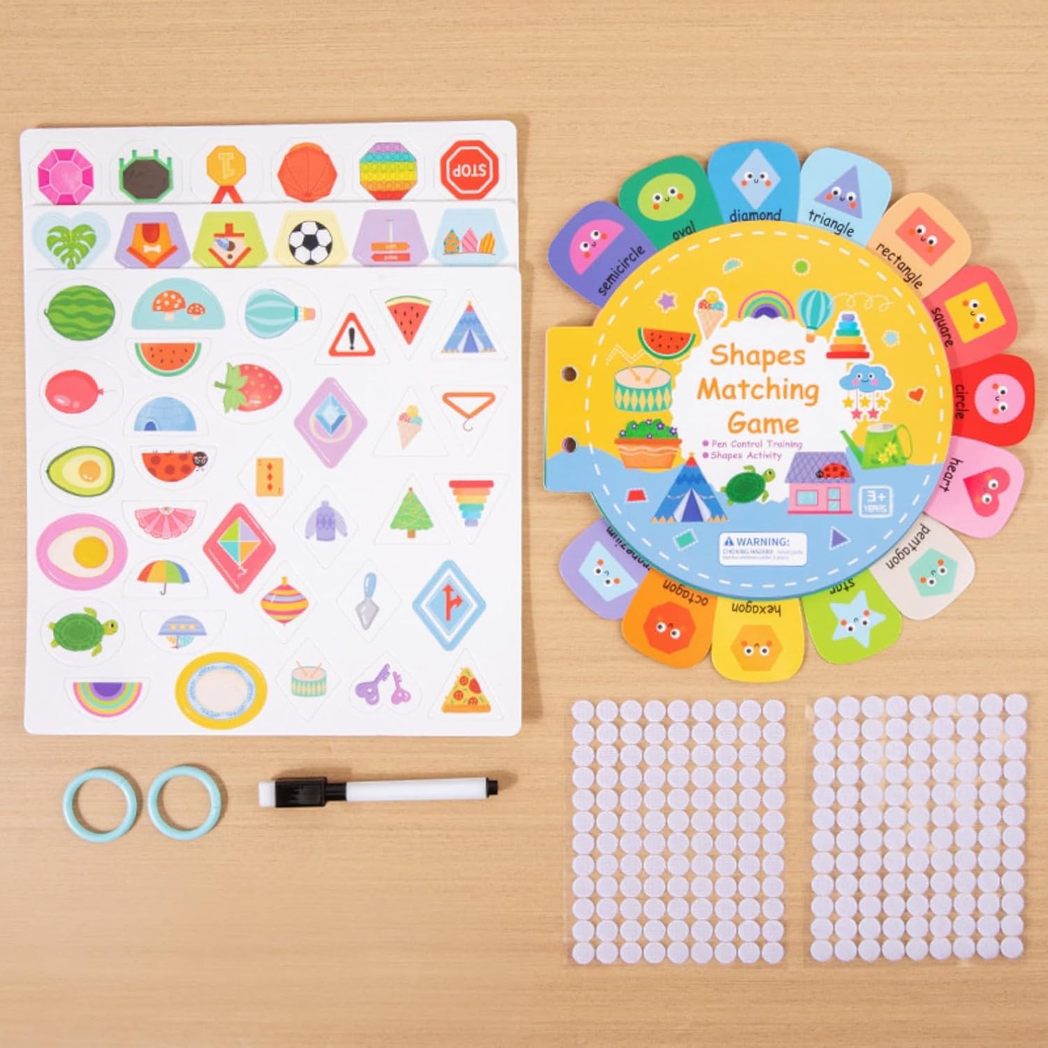 Roux & Rattle – Montessori Educational Busy Book for Kids with Alphabet, Numbers, Matching Cards, Velcro Tasks and Soft Interactive Early Learning Activity Pages for Toddlers and Preschool Children