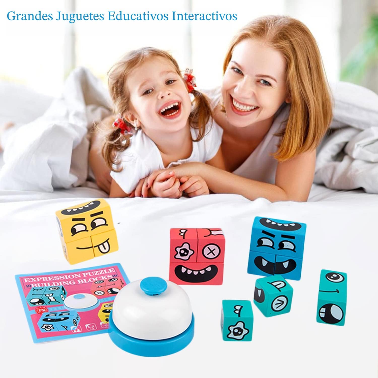 Fidtoy Wooden Facial Expression Matching Game – Educational Memory & Logic Puzzle Toy for Kids Ages 3+