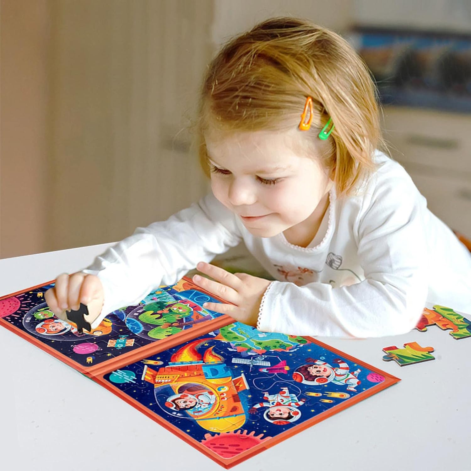 Magnetic Puzzle Travel, Magnetic Jigsaw Puzzle Travel Toy Car, Travel Games and Travel Toys for Boys and Girls 3-6 Years Old