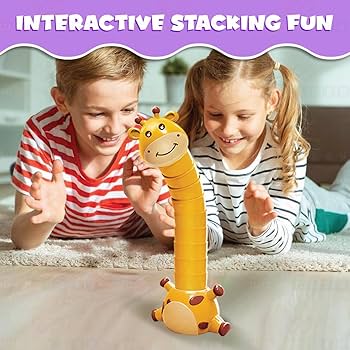 Fidtoy Giraffe Neck Stacking Animal Stack Attack Game for Kids