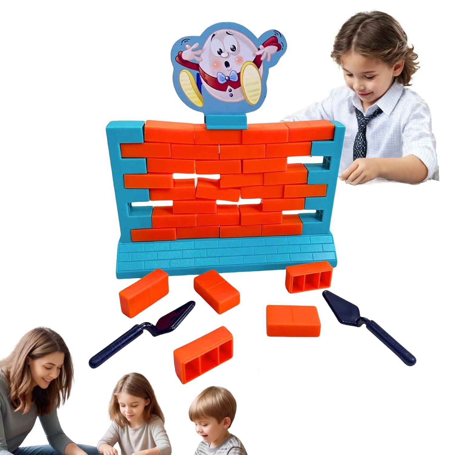 Fidtoy Humpty Dumpty Demolition Wall Game for Kids Brick Stacking Strategy Family Challenge Toy
