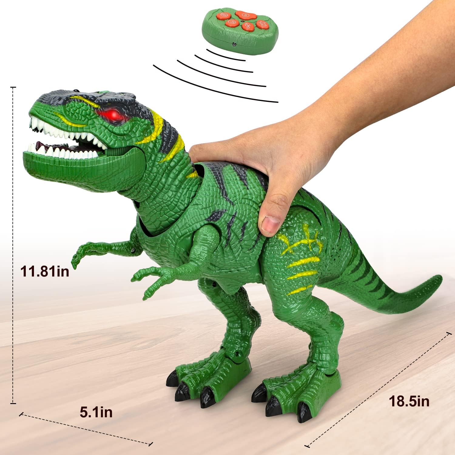 Fidtoy Remote Control T-Rex Dinosaur Toy with Mist Spray for Kids