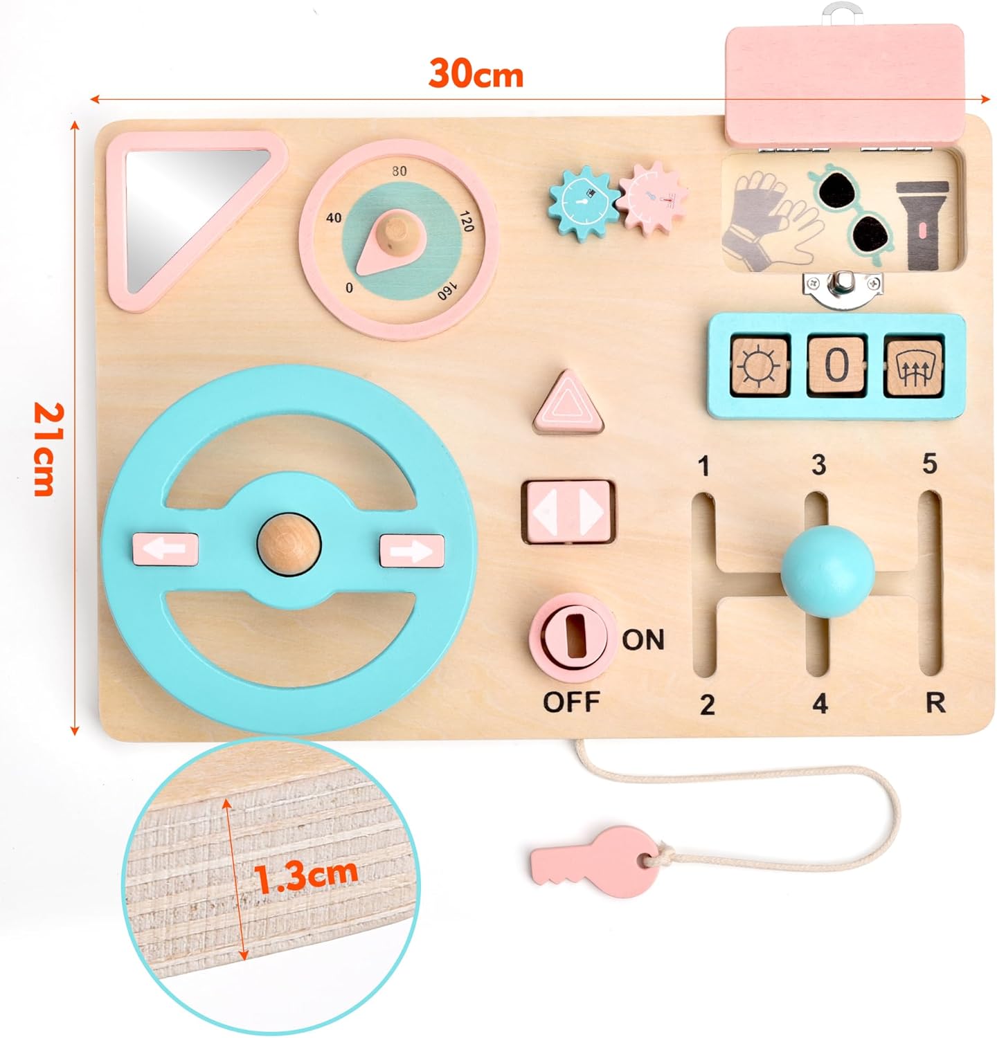 Busy Montessori Board 1 2 3 Years Montessori Games 1 Year Wooden Activity Board Toy for Children, Educational Motor Skills Baby Board, Gift for Boys and Girls