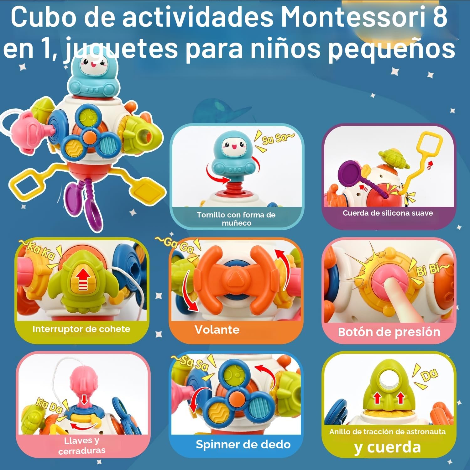 Juego de aprendizaje y actividades multifuncional 8 en 1 para niños pequeños - 876