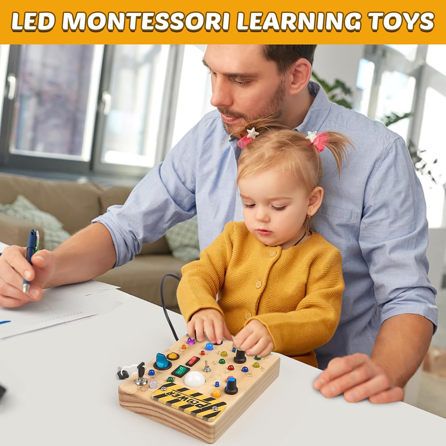 LED Montessori Busy Board - Sensory Learning Toy for Toddlers