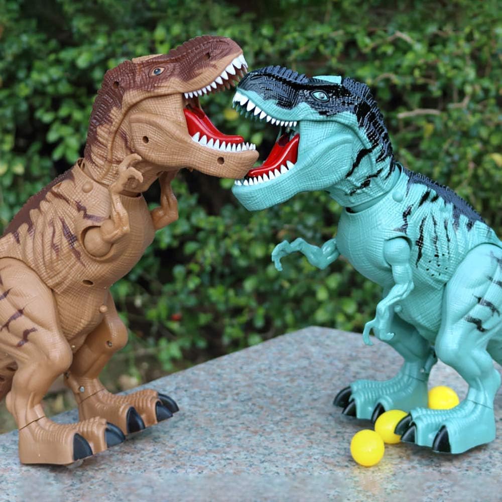 Fidtoy Walking T-Rex Dinosaur Toy for Kids – Interactive Egg-Laying Robot Dinosaur with Roaring Sound, 3D Projection, Water Mist Spray, Light-Up Eyes, and AA Battery Power