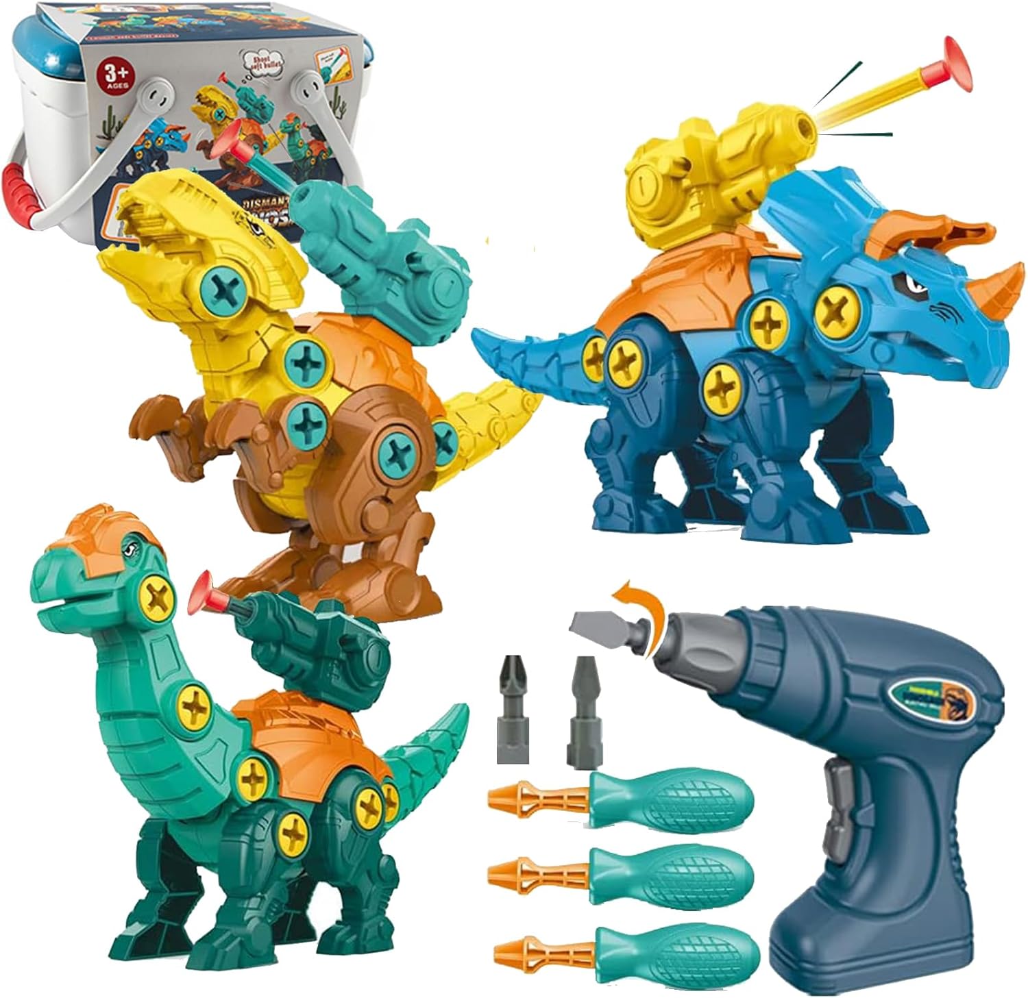 Fidtoy Kit de Démontage Dinosaure pour Enfants 3-8 Ans | Jouets Dinosaures à Construire Éducatifs STEM