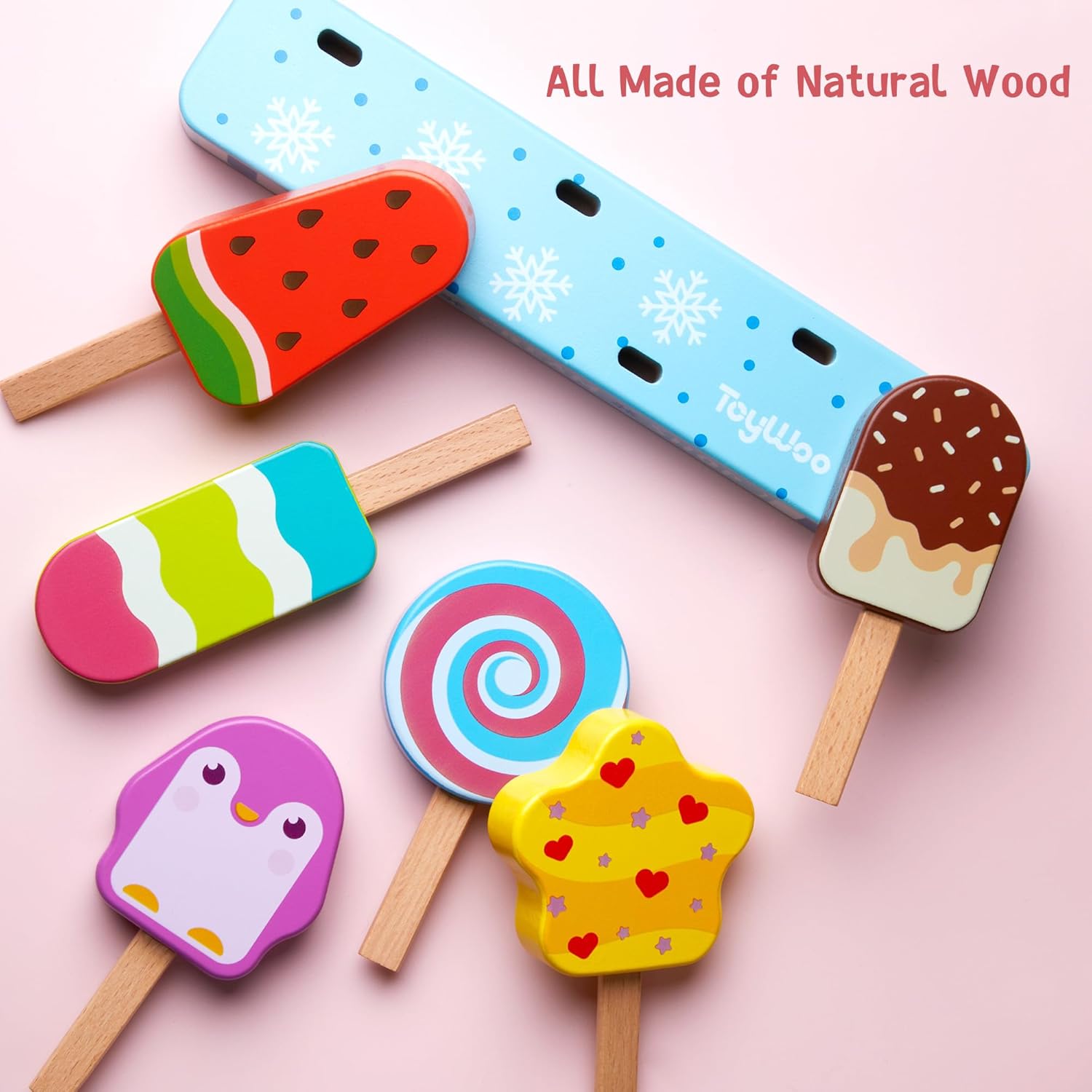 Fidtoy Set de Helados de Madera para Juego de Imitación de Niños Pequeños