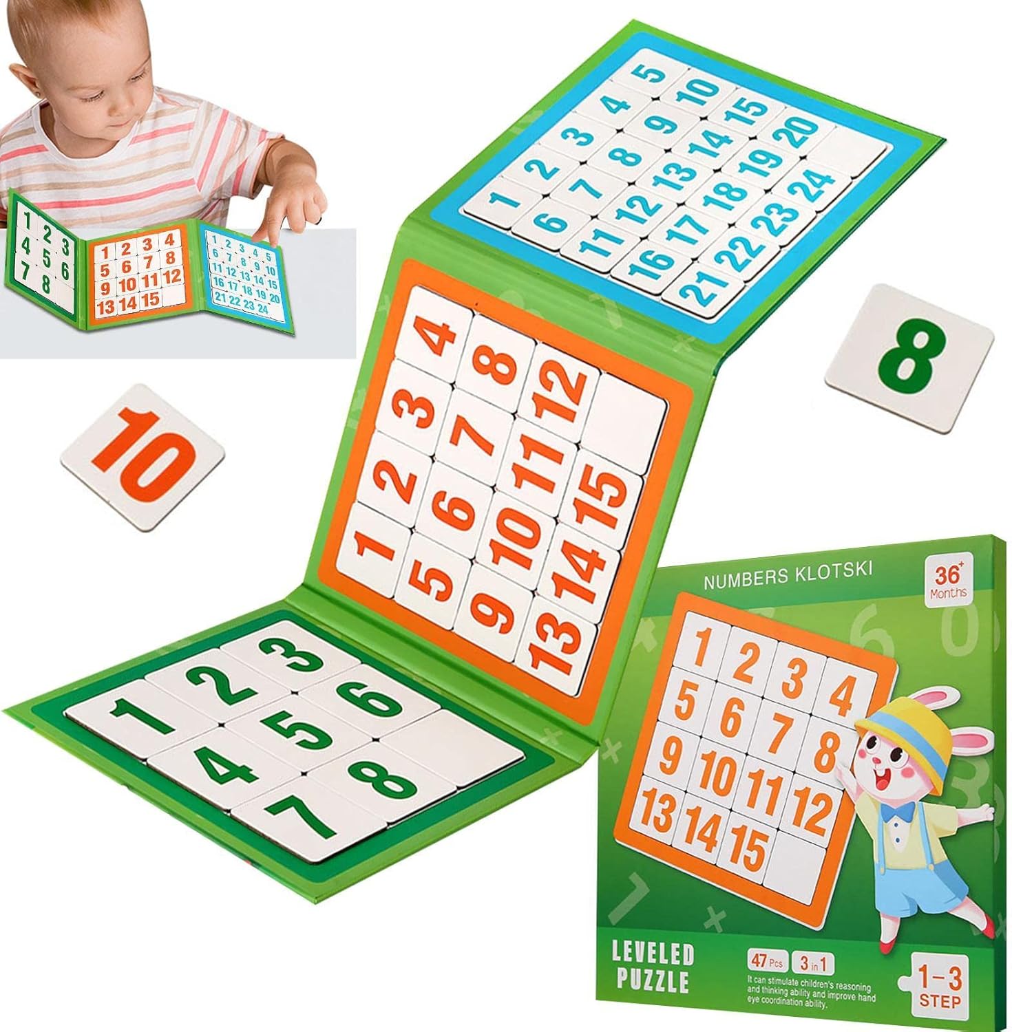 Sliding Puzzle - Magnetic Puzzle by Number for Kids | Puzzle Slide Number,r Puzzle Brain Teaser Toy Tangram Jigsaw Intelligence Puzzle Gift for Party