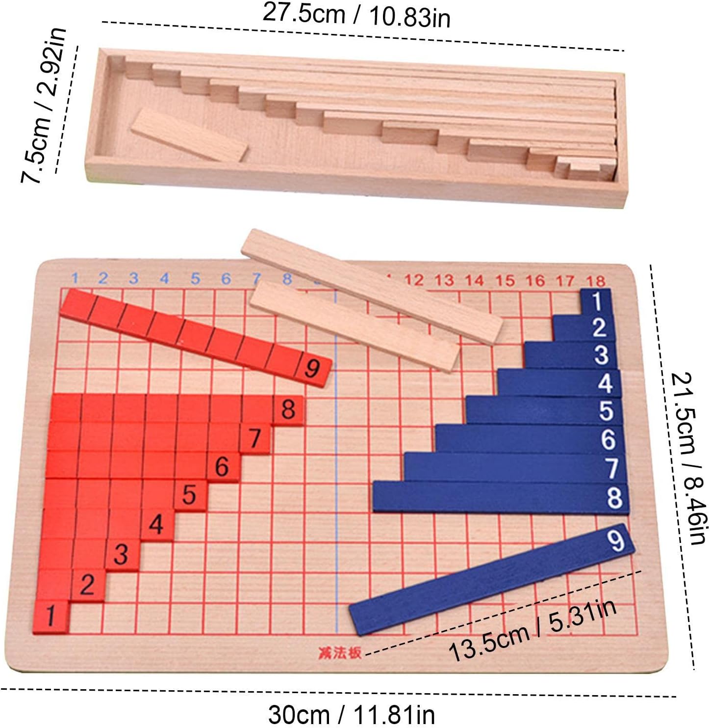 5 Pcs Addition And Subtraction Board - Wooden Subtraction Board,Calculation Board For Kids, Addition & Subtraction Board For Preschool Kid Fpgear