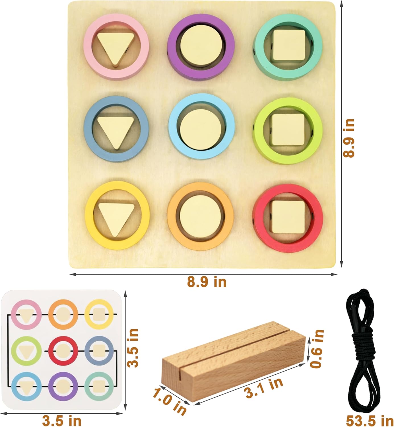Memory Care Activities for Dementia Patients, Dexterity Games for Seniors with Parkinsons, Cognitive Matching Alzheimers Products for Elderly, Rings Threading Puzzle Busy Box Board Gadgets Gifts