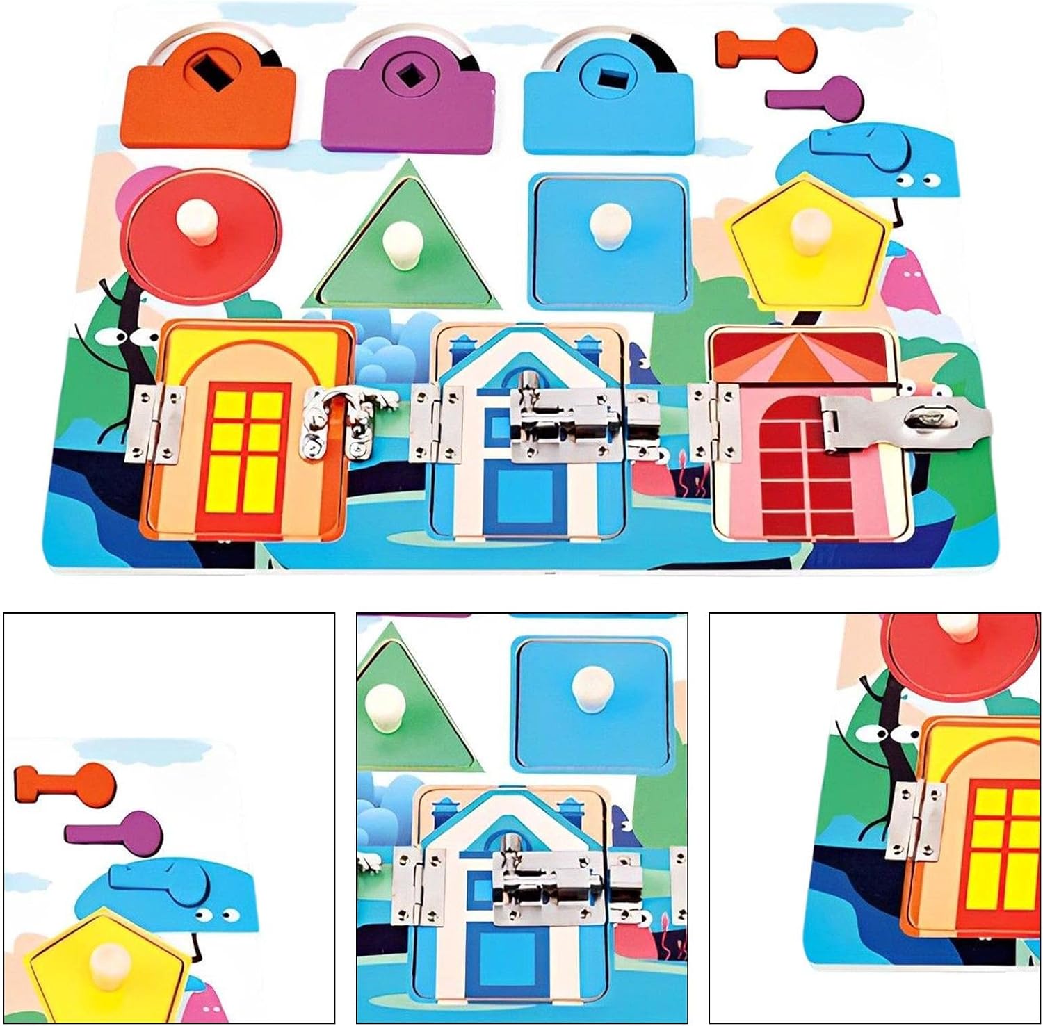 TOSIER Cierres Actividades Madera | Cierres Actividades Madera - Tableros ocupados, Tablero sensorial para niños pequeños, Tablero sensorial Montessori, Tablero