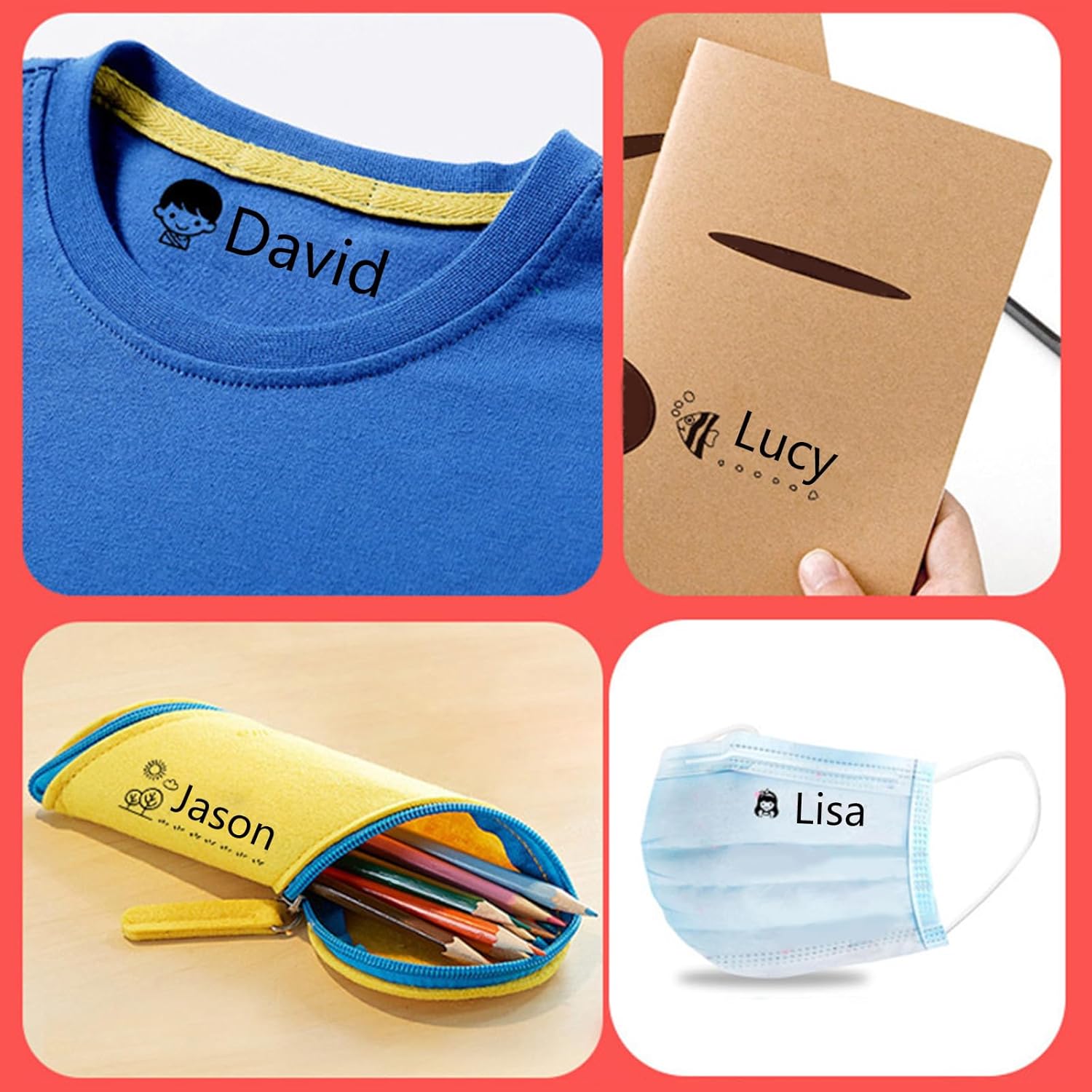 Fidtoy Clothes First Name Stamp – Personalized Kids Clothing Labeling Tool for School & Daycare