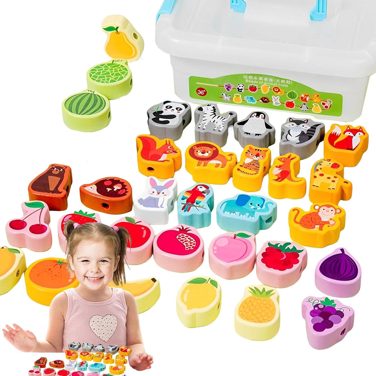 Cordones | Juego Hilo Bricolaje,Juguetes Madera para niños y niñas