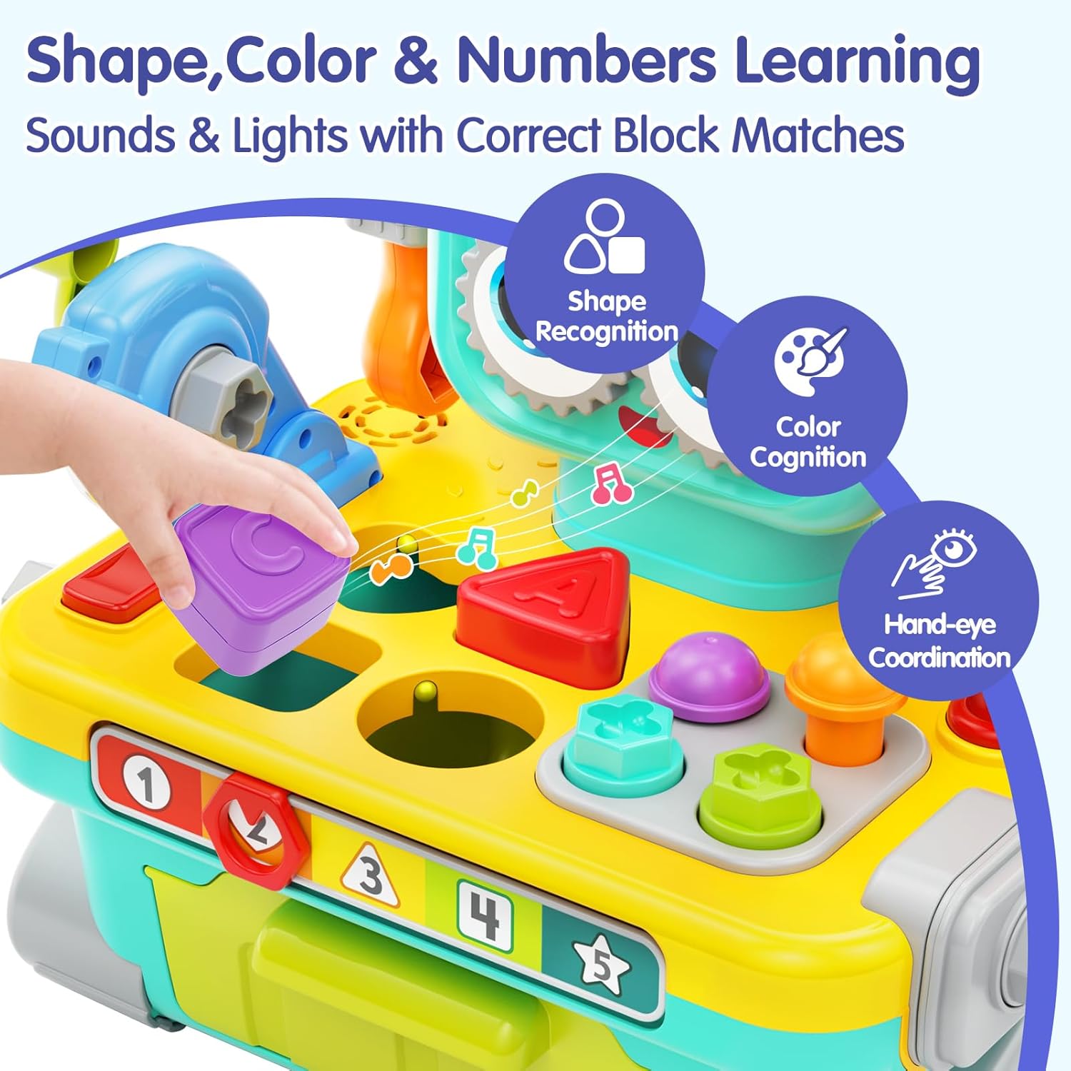 Fidtoy Robot Workbench Tool Set for Toddlers Learning Play Toy