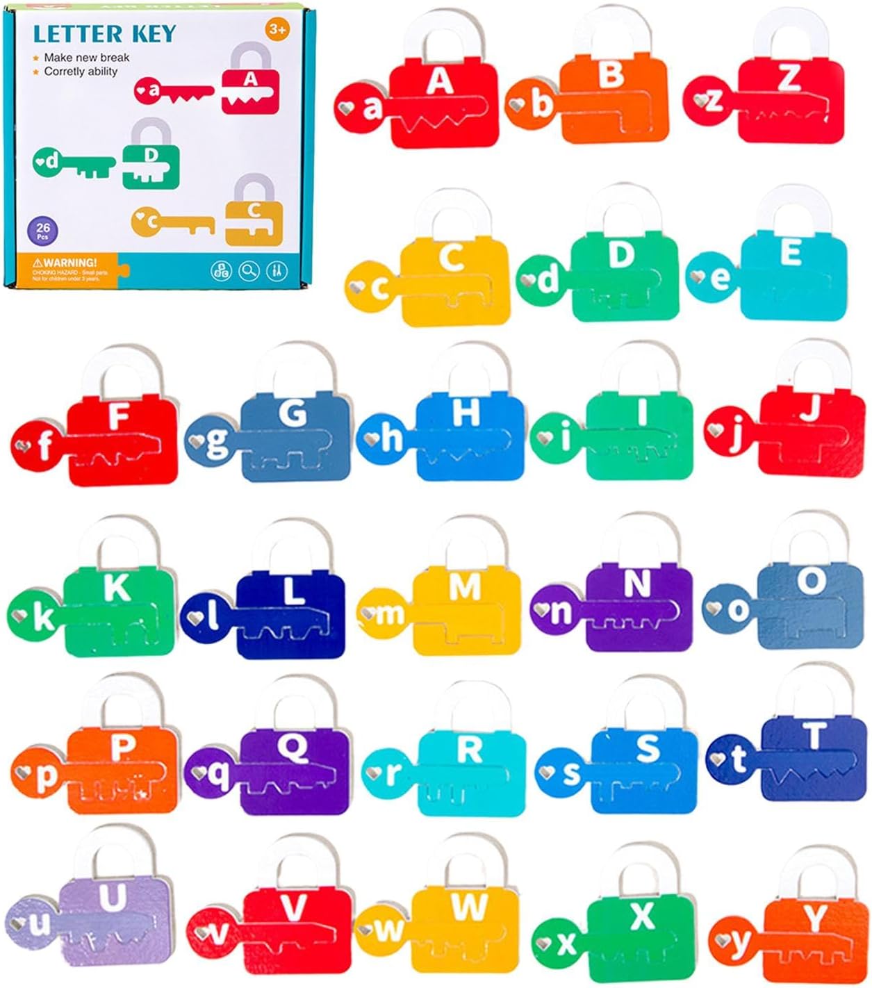 Letter Matching Toys,Key Lock Counting Toys for Pairing,Toys Funny Pairing Lock Shape Counting Toys - Montessori Learning Educational Multifunction Toddler STEM Toys for Boys Girls Kids Kids 3+