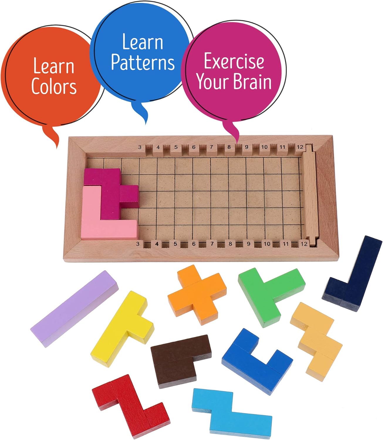 Fidtoy Puzzle Tetris en bois pour enfants