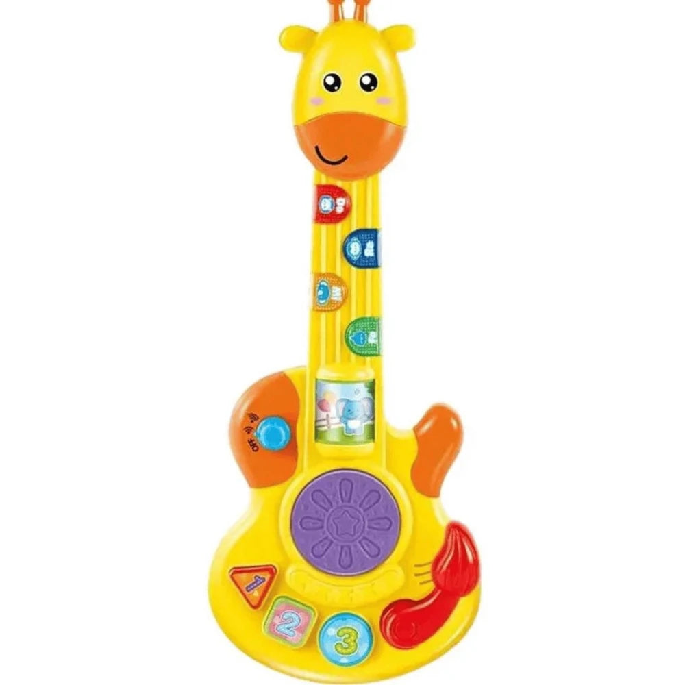 Fidtoy Giraffe Musical Guitar Toy for Toddlers – Light Up Kids Guitar with Piano, Drum, Animal Sounds, Shape Matching, and Music Modes