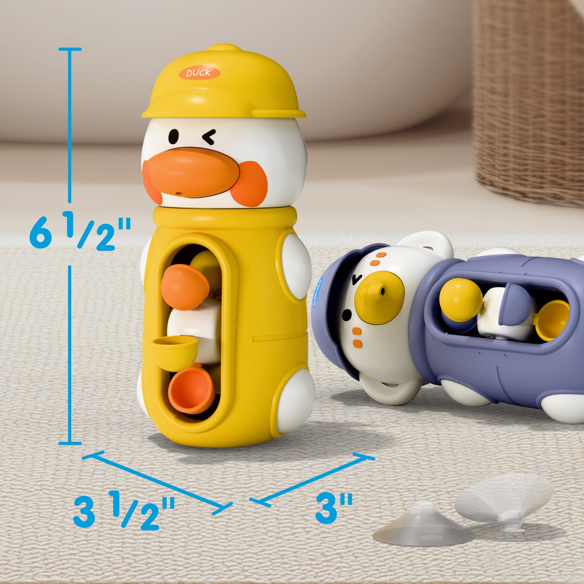 Fidtoy Duck Bath Toy Set with Water Spinner