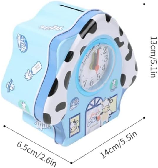 Tin Money House Bank with Clock Random Design - 722