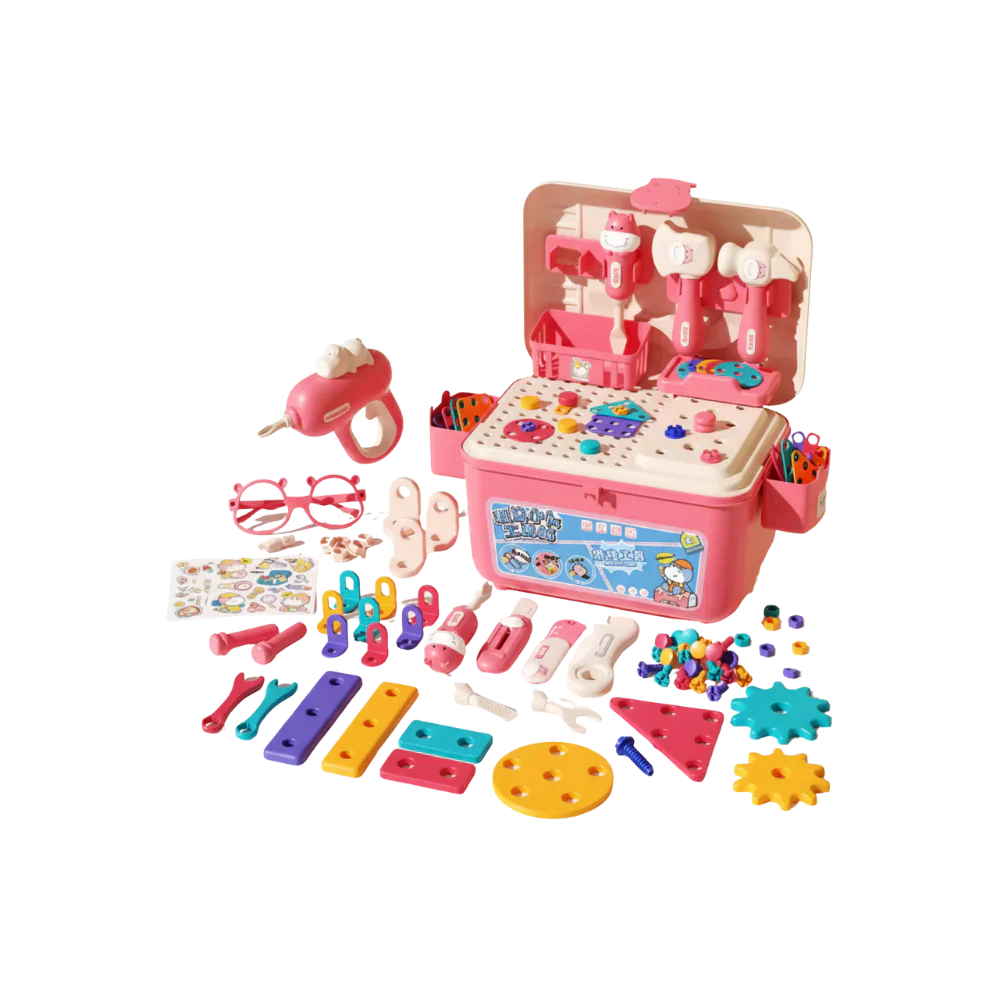 3‑in‑1 Kids Electric Drill & Screwdriver Toolbox – STEM Engineer Play Set, Educational DIY Assembly Toy