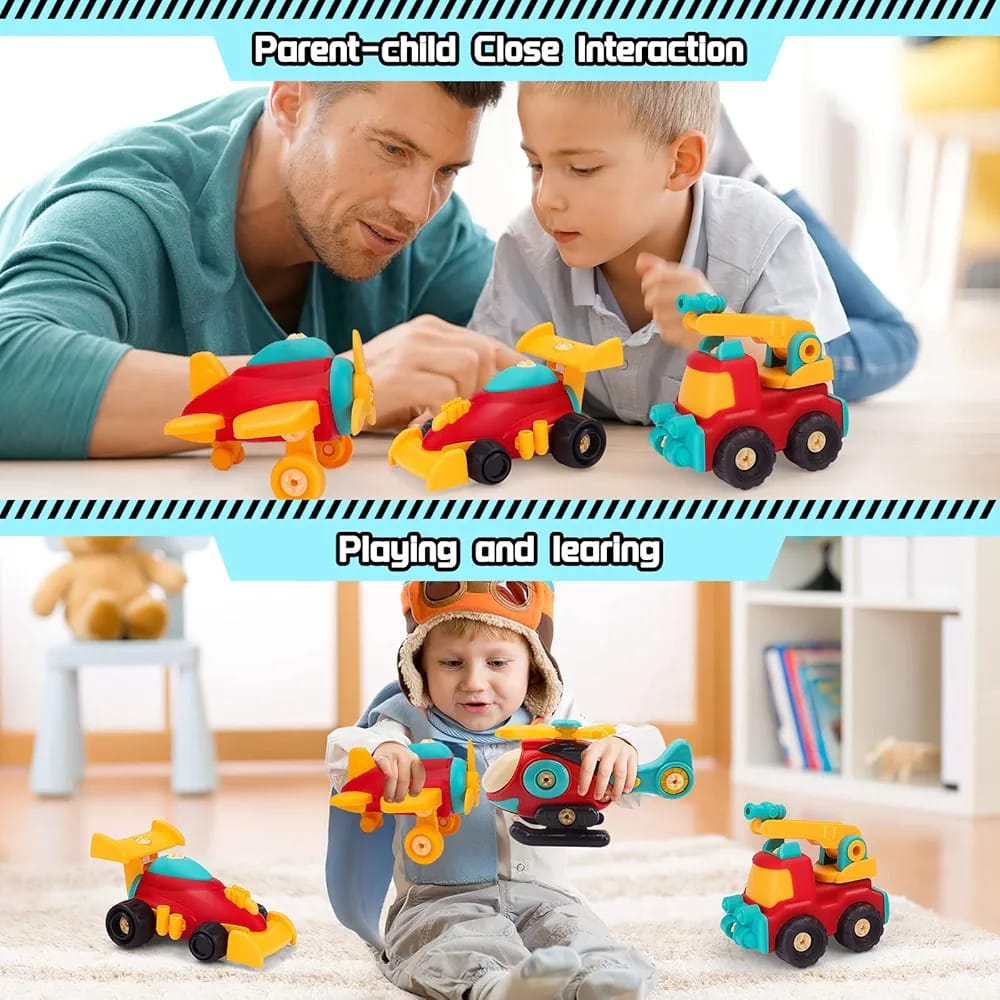 Set of 2 DIY Assemble Vehicle Playset Random Vehicle - 82G