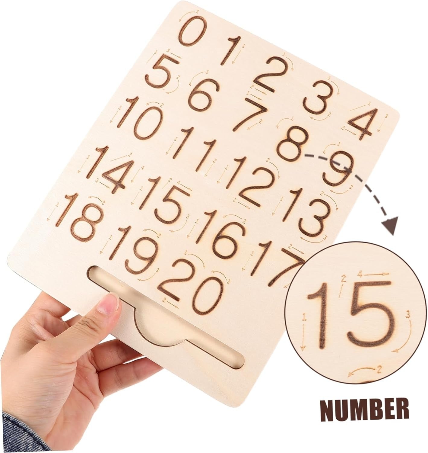 Pizarra de trazo Montessori de doble cara para números y formas - 324