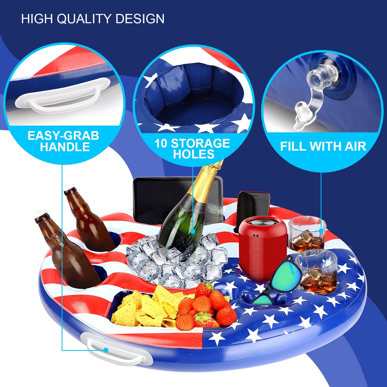 Fidtoy Floating Drink Holder for Pool Parties with 10 Holders