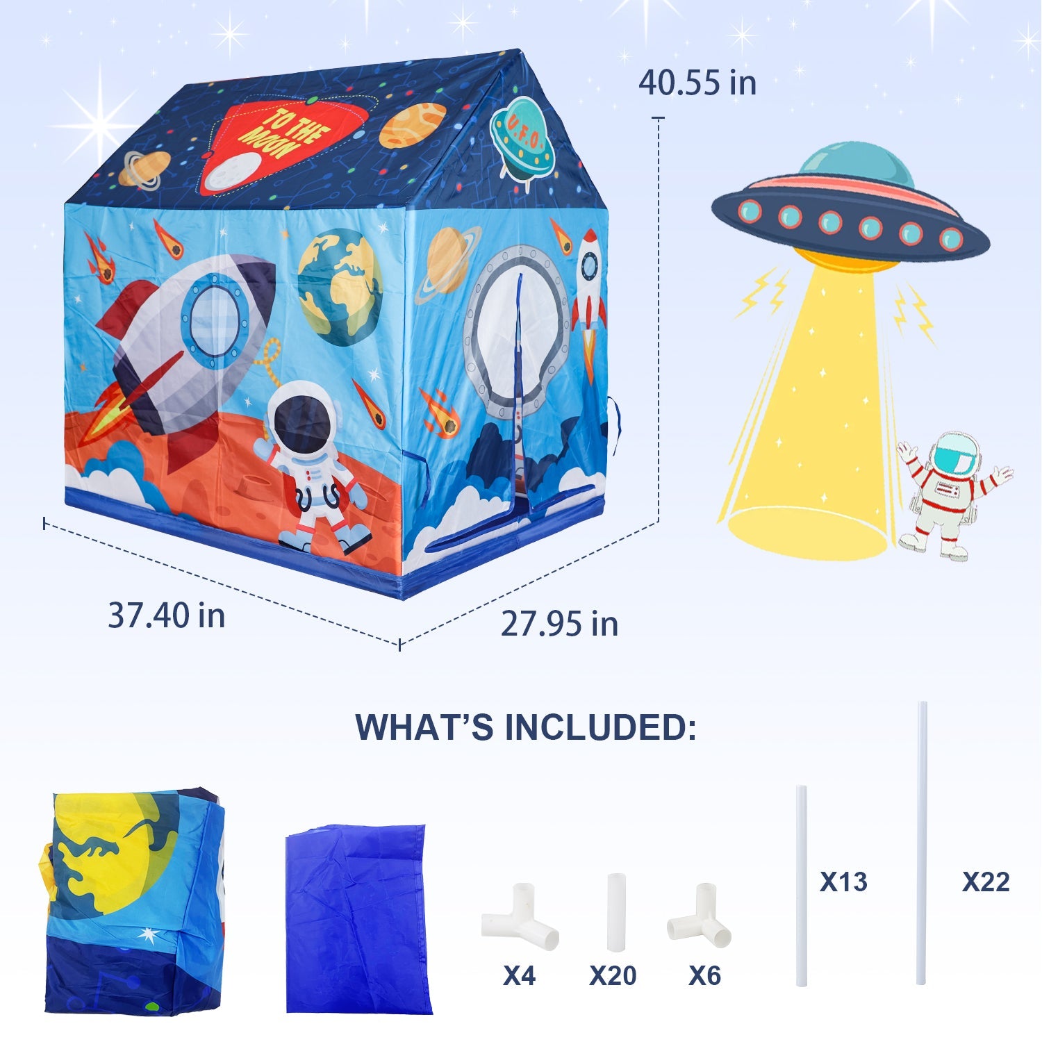 Fidtoy Space Play Tent for Kids Indoor Playhouse Hideaway