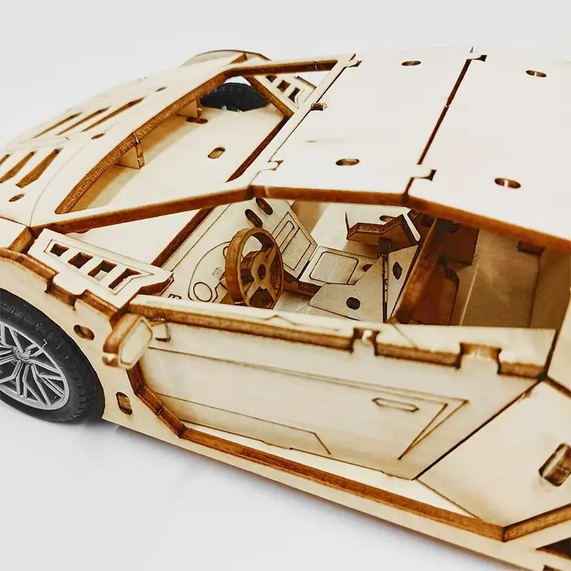 3D Wooden Mechanical Lamborghini Pull Back 114 Piece - 805