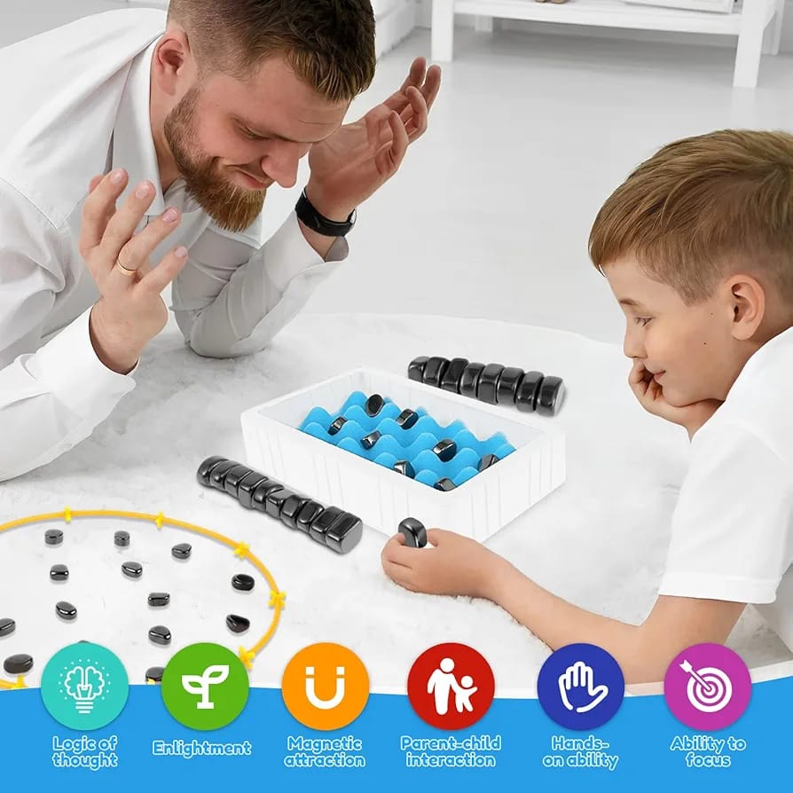 2in1 Magnetic Effect Chess Stone Family Board Game