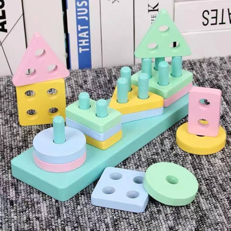 Wooden Four Columns Shape Sorting Kit - 738
