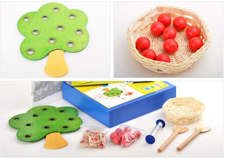 Montessori Apple Tree Peg Tray Counting B