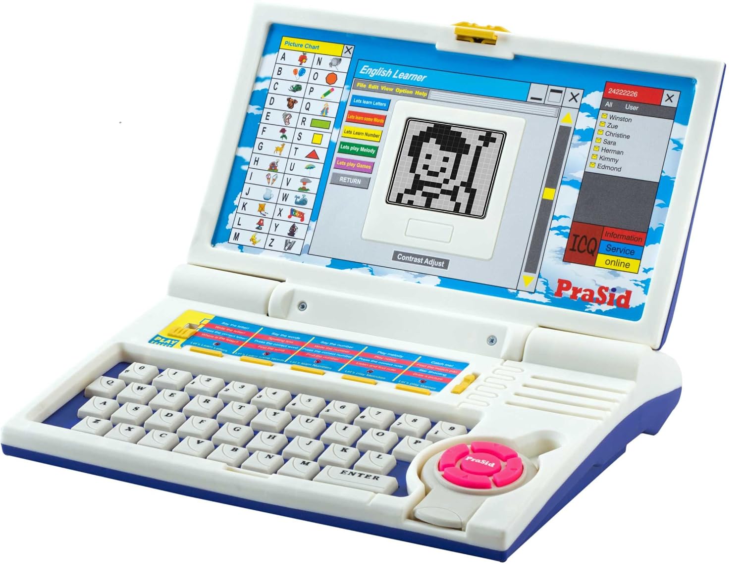 Fidtoy Learning English Learner Laptop Toy with 20 Activities for Kids Letter Number Spelling Play