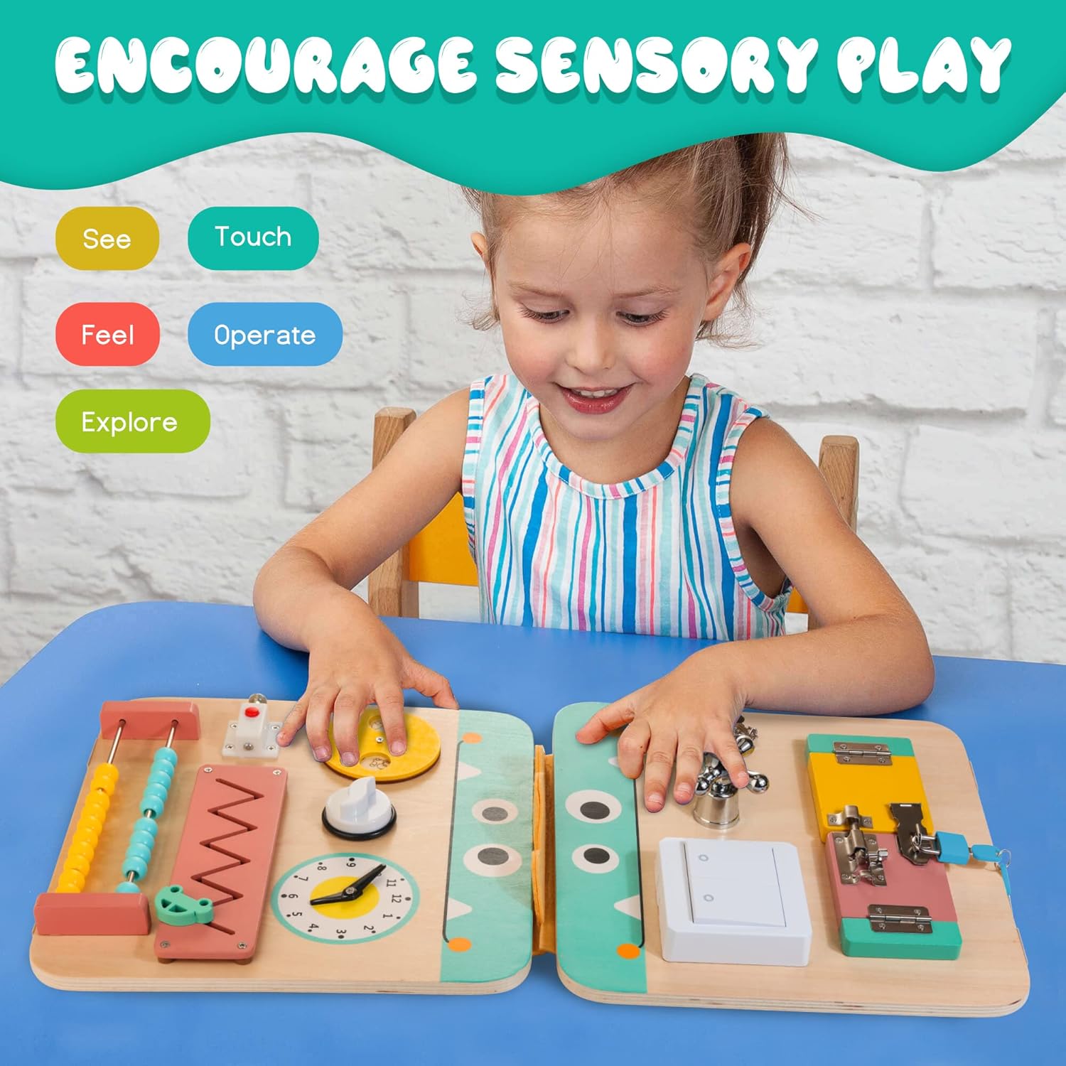 Fidtoy 17-in-1 Multifunctional Busy Board for Toddlers