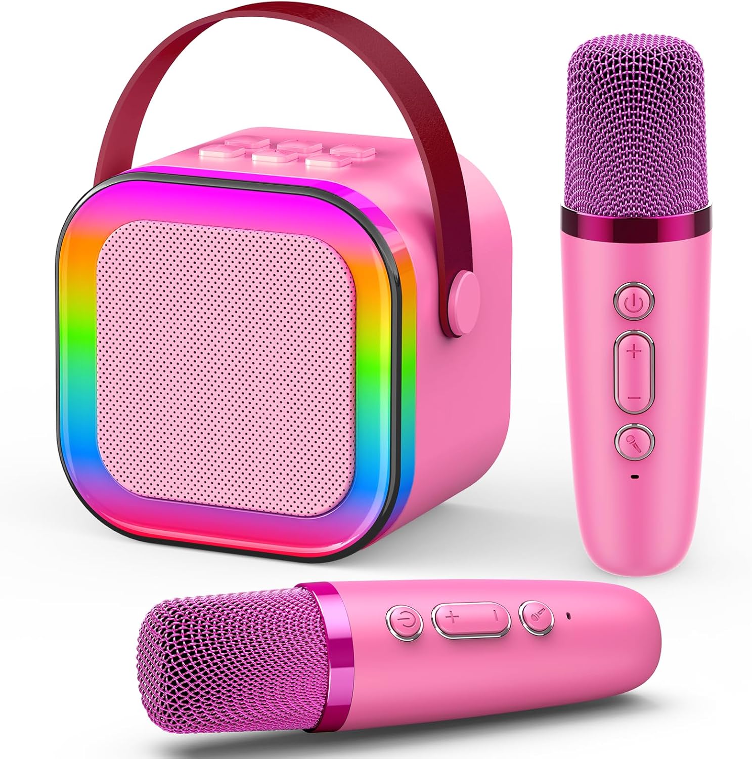 Fidtoy Kids Karaoke Machine with 2 Wireless Microphones Bluetooth Portable Speaker