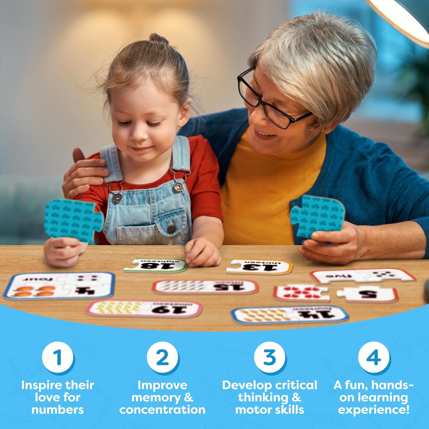 Fidtoy Number Matching Puzzle Set Early Math Toy