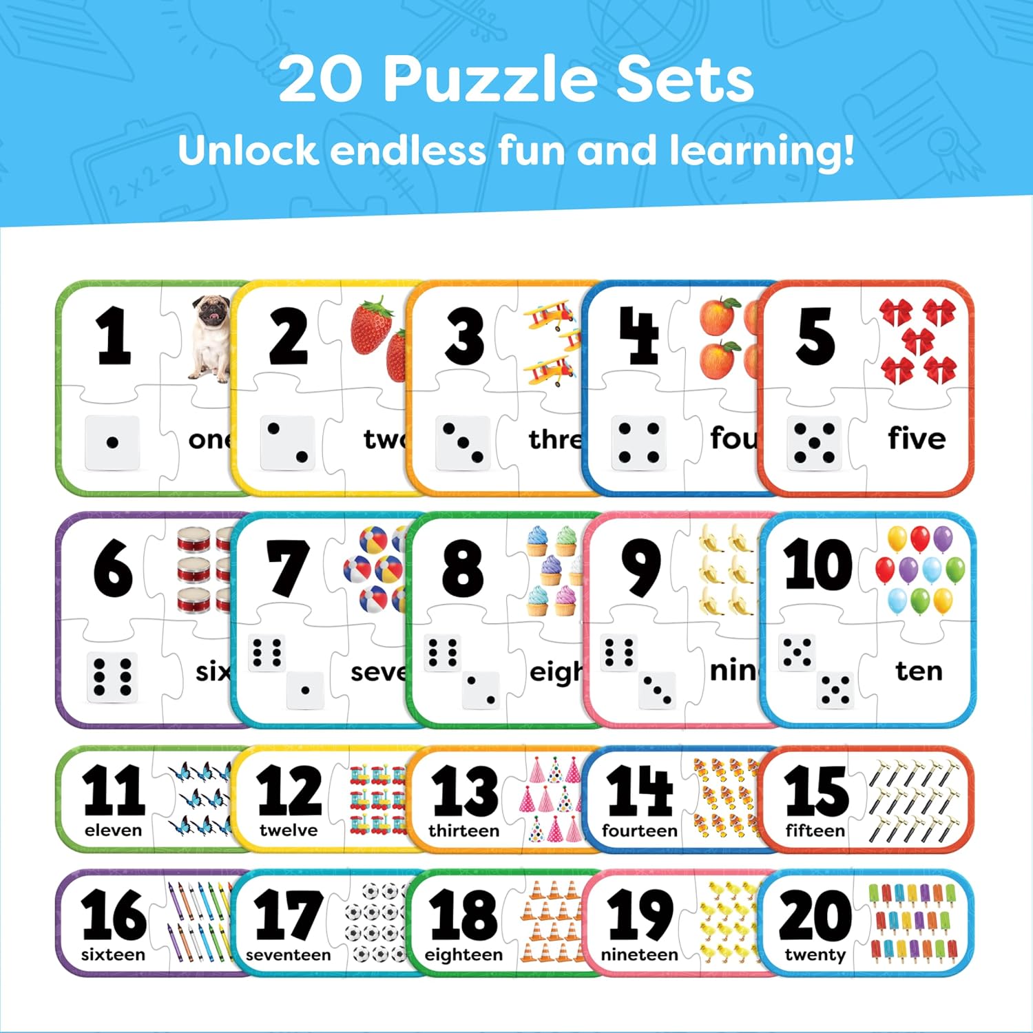 Fidtoy Number Matching Puzzle Set Early Math Toy