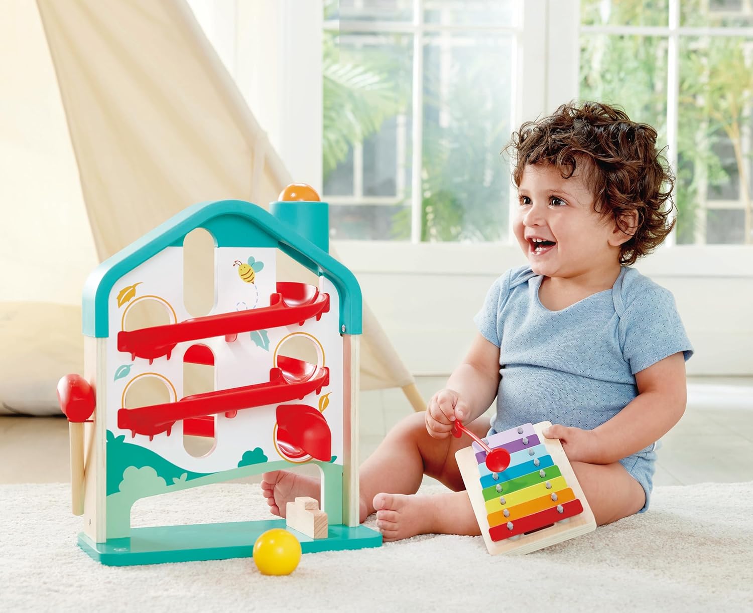 Fidtoy Musical Ball Run Xylophone Toy for Toddlers Learning Toy