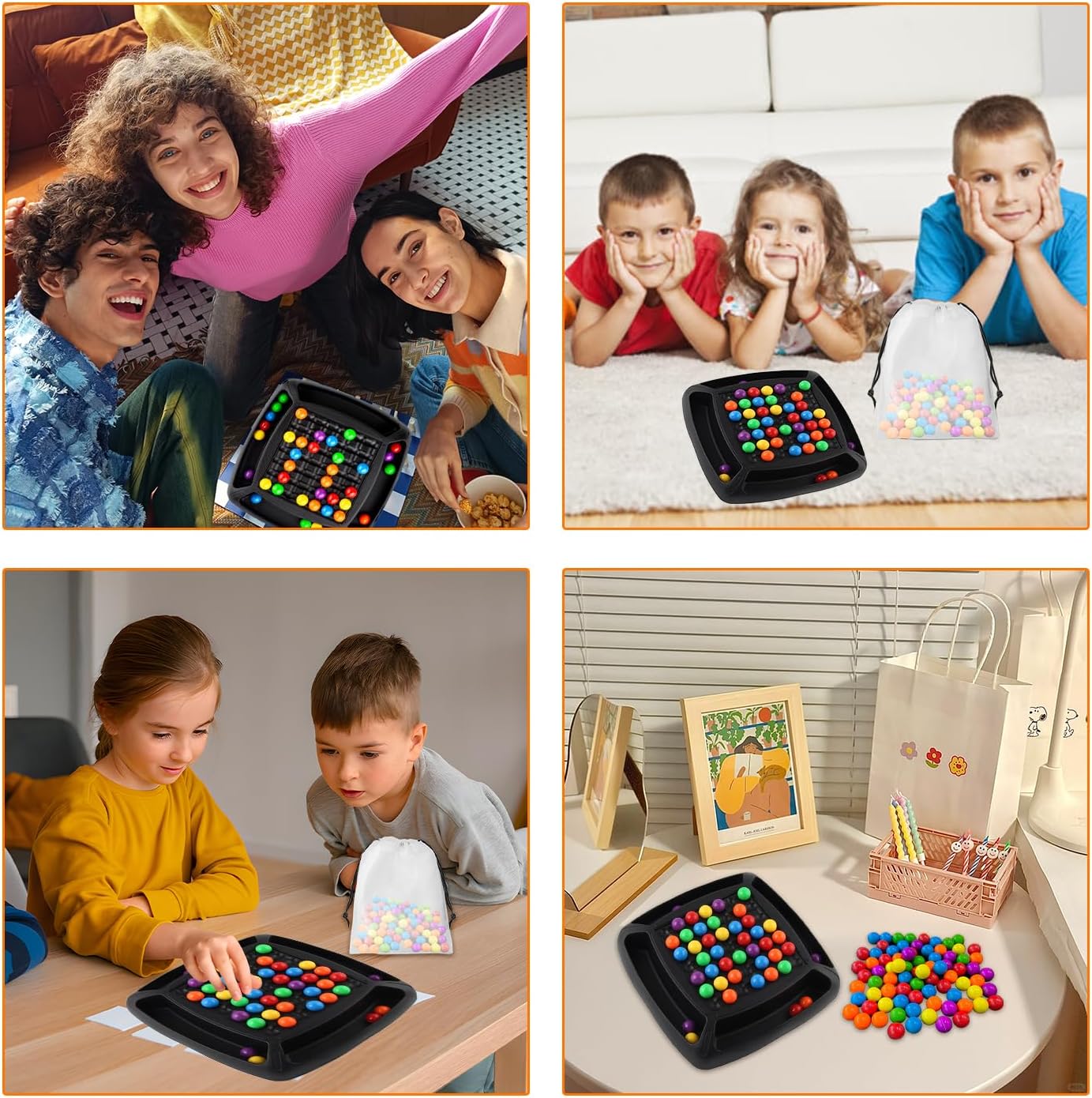 Fidtoy Rainbow Chessboard Ball Game for Kids and Family Play