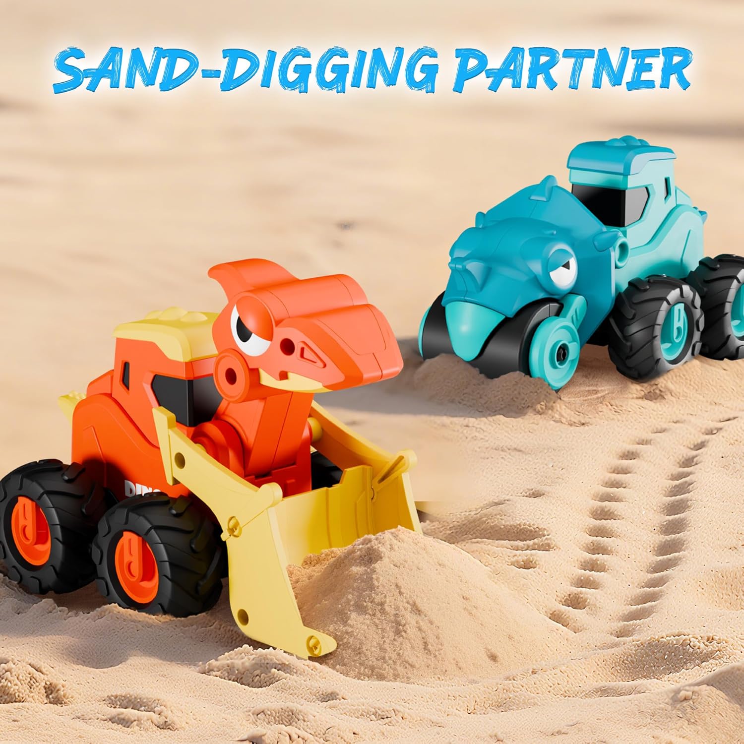 Fidtoy Dino Construction Press-to-Go Car Toy Set