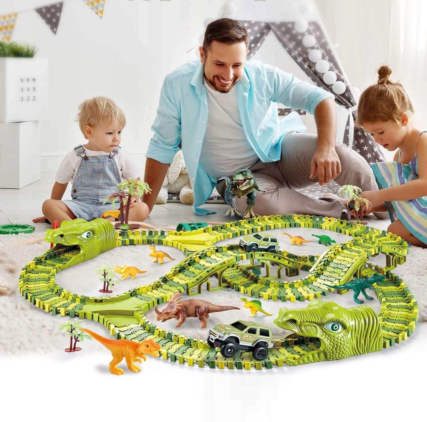 Pista de Coches Dinosaurio para Niños