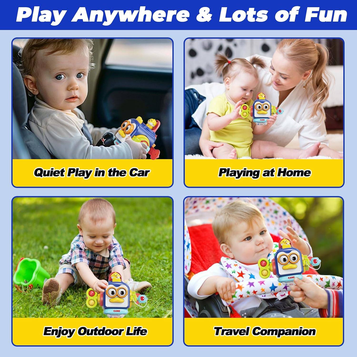 Fidtoy Montessori Busy Activity Cube for Babies – Sensory Travel Toy for Fine Motor Learning and Toddler Development