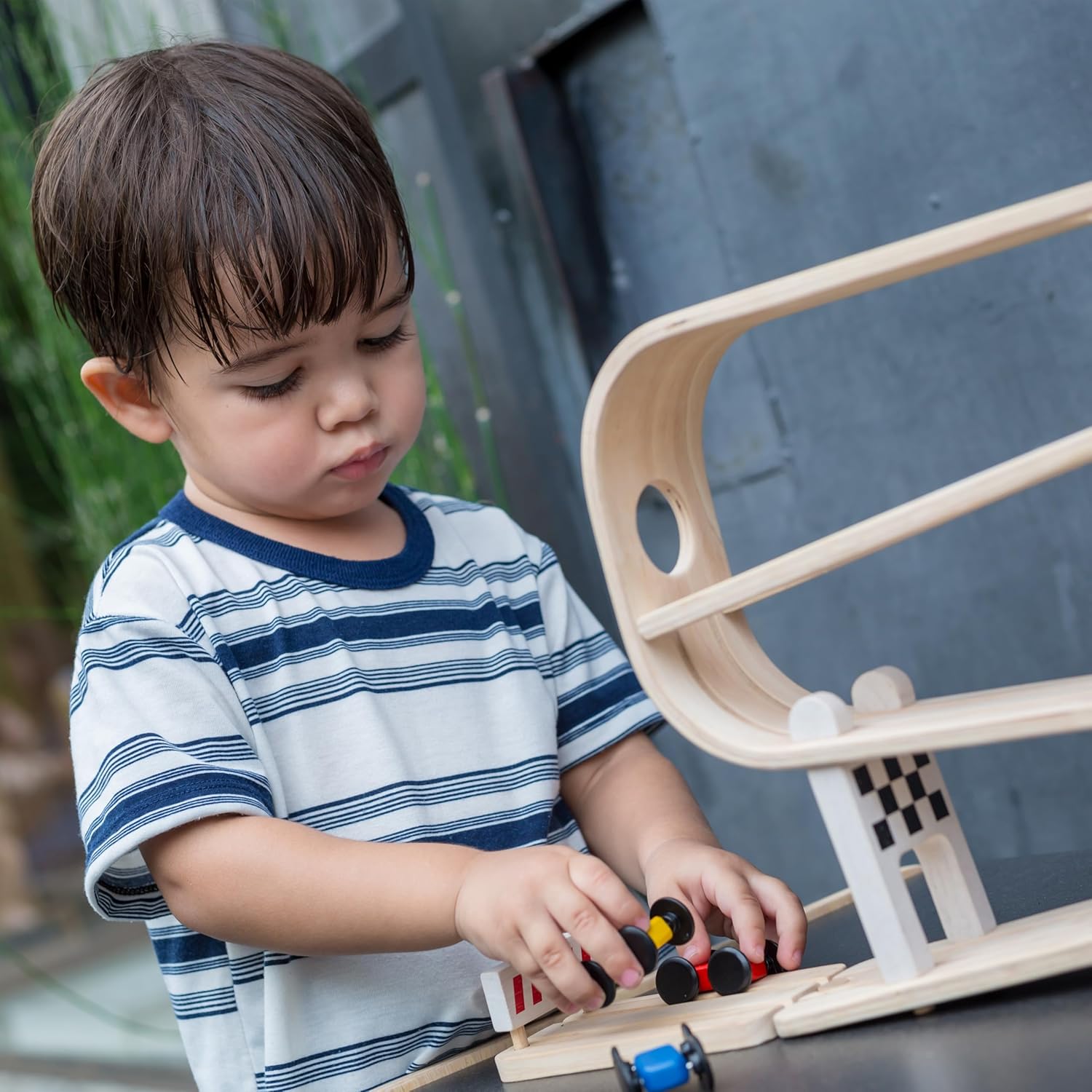 Fidtoy Wooden Ramp Racer Toy for Kids - Interactive Learning Toy