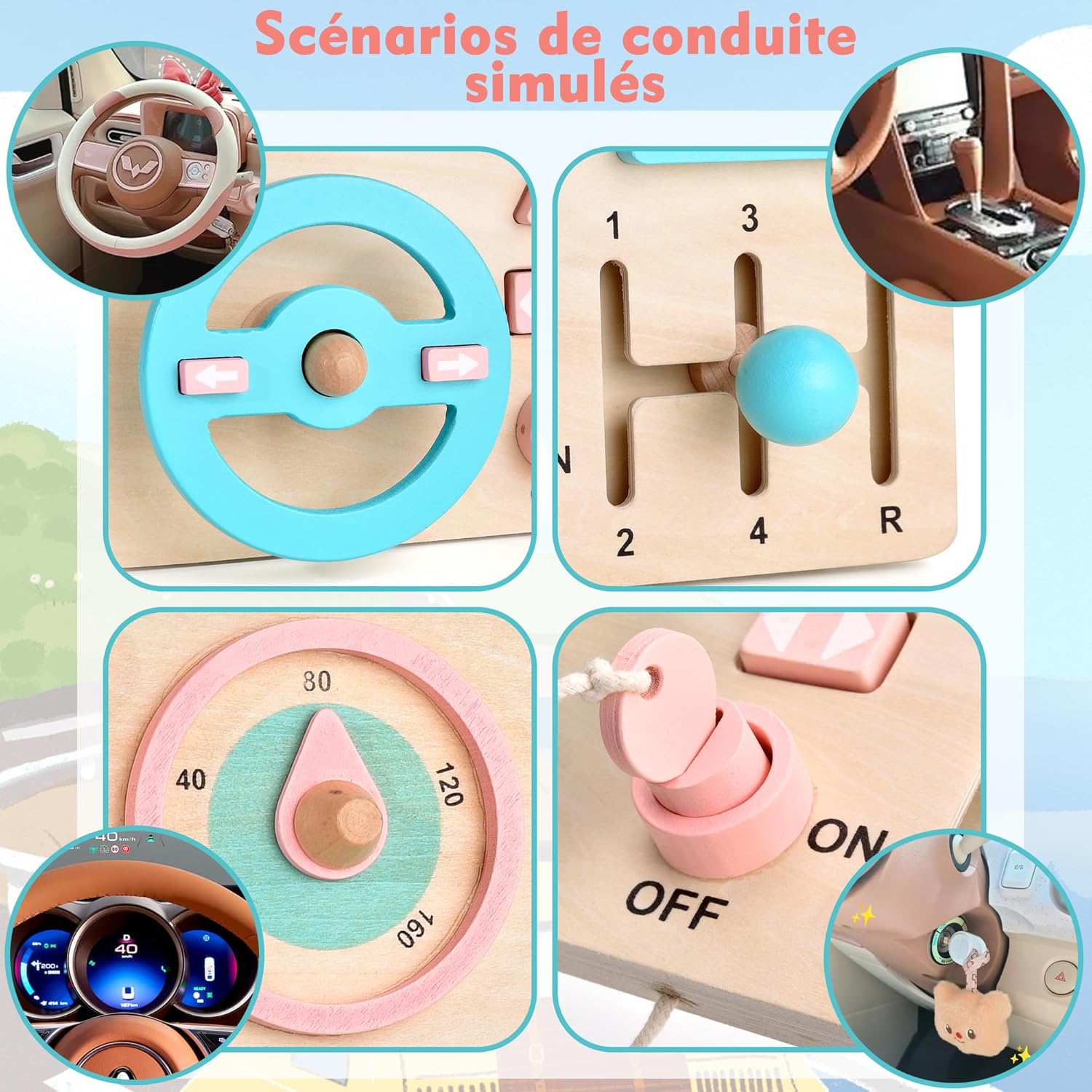 Busy Montessori Board 1 2 3 Years Montessori Games 1 Year Wooden Activity Board Toy for Children, Educational Motor Skills Baby Board, Gift for Boys and Girls