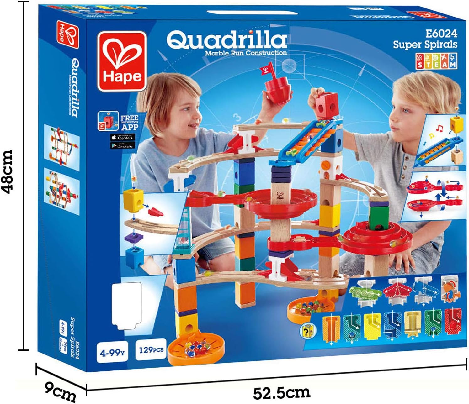 Fidtoy Ensemble de Construction de Circuit de Billes en Bois Jouet Éducatif STEM