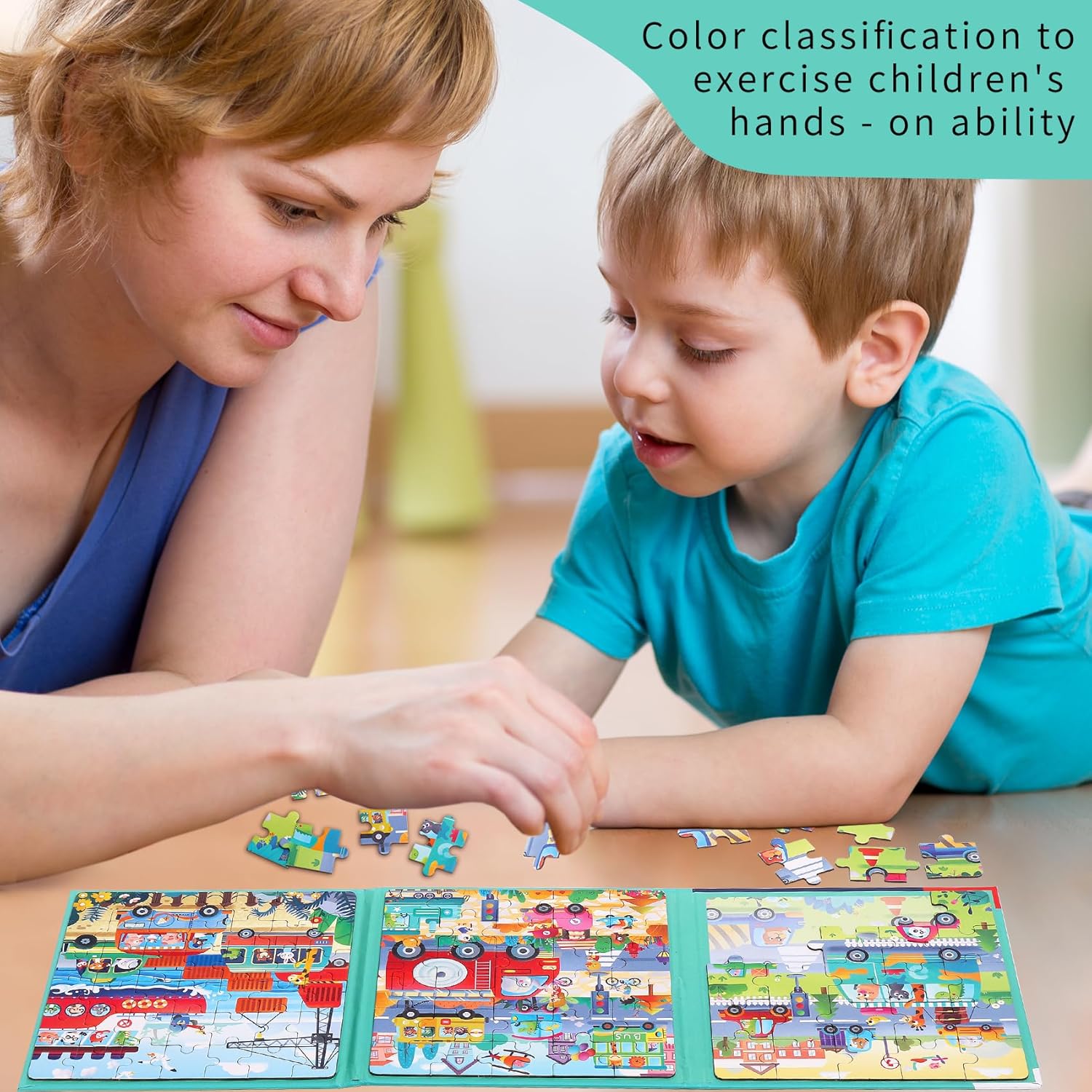 CCBLZLL Magnetic Puzzles for Toddlers 3-5 - 97 Pieces Magnet Puzzle for Kids Ages 4-8 Travel Puzzles for Kids Ages 3 Magnetic Jigsaw Puzzle Car Traffic Activities Toy for Boys And Girls Birthday Gifts