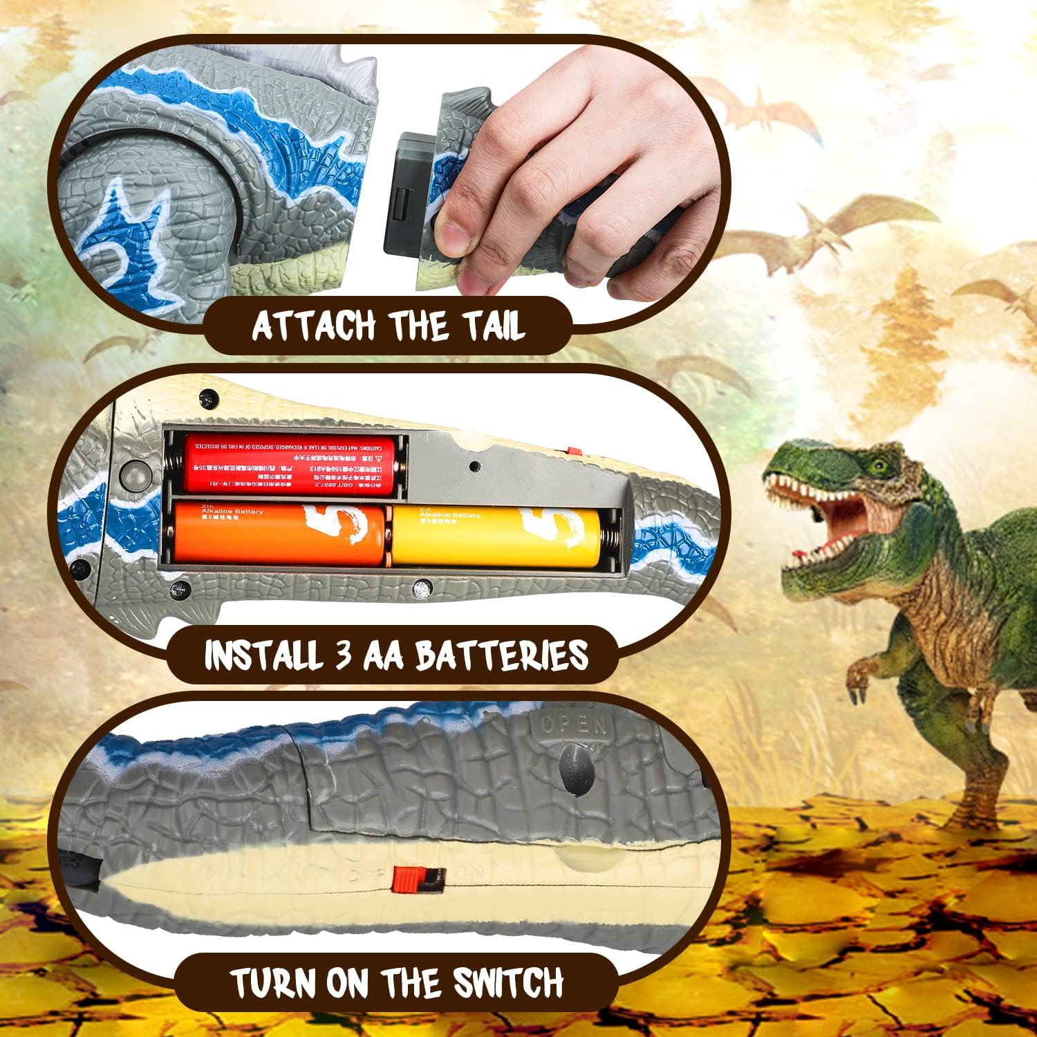 Jouet Dinosaure Télécommandé Fidtoy avec Vaporisation de Brume pour Enfants