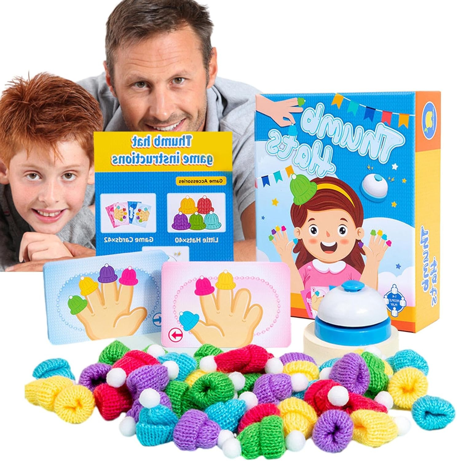 Fidtoy Thumbhat Game for Kids 3+ – Interactive Finger Cap Color Matching Game for Hand-Eye Coordination