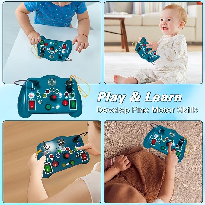 Montessori Busy Board With 12 LED Lights